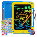 TEKFUN Tablette Dessin Enfant Jouets Enfant 3 4 5 6 7 Ans Garçon Fille, Tablette d'écriture LCD 8,5 Pouces Ardoise Magique, éducatifs Jouet Cadeaux d'anniversaire de Noël pour Enfants (Bleu Jaune)