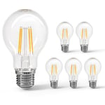 Aigostar - Ampoule LED Edison Vintage Filament E27 8W (Equivalent 69W), Lampe Décorative Rétro, Blanc Chaud 2700K, 950 Lumens, Angle de 330º, CRI ≥ 80, Lot de 5