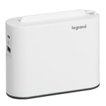 Legrand - Fiche multiprise extra-plate avec 2 prises latérales sans terre et USB Type-A + Type-C- blanc et gris foncé