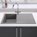 Cookology PISA/GR Pisa Composite Granite Kitchen Sink and Drainer  - Grey