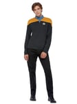 Smiffys Star Trek Voyager Operations Uniform, Star Trek Adult Top with Embroidered Delta Badge & Rank Insignias, Official License Voyager Uniform, Star Trek Halloween Fancy Dress Accessory