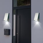 2er Set LED Mur Luminaire Extérieur Lampe Inox Jardin Terrasse Lampe Argent