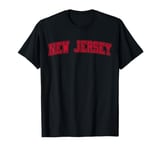 New Jersey NJ Varsity Style Garden State Grunge Red T-Shirt