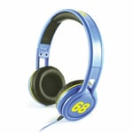 Foldable Folding On Ear Headphones Headsets Mic for iPad iPhone PC Blue