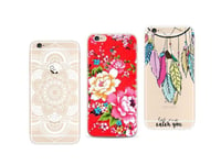 Apple IPHONE 6, IPHONE 6s - Pack Of 3 Shells Soft Gel And Solid With Pattern