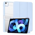 Amazon Brand Étui de Protection en Cuir pour iPad Air 4 génération 10,9" (2020) / iPad Air 5 génération 10,9" (2022) avec Porte-Stylo Bleu