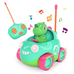 Kizeefun Voiture Télécommandée, Jouet Dinosaure à partir de 2 Ans, Lumières et Musique, Cadeau d'anniversaire et de Noël Parfait pour Bébés, Enfants en Bas Âge, Filles et Garçons de 2 3 4 5 Ans