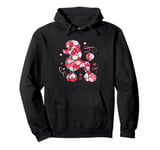 Cute Love Heart Roses Patten Valentines Day Poodle Pullover Hoodie