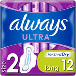 Always Ultra Long Sanitary Towels with Wings, Size 2, 12 Pads