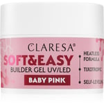 Claresa Soft&Easy Builder Gel styrkende gel-underlak til negle Skygge Baby Pink 45 g