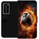 Tegnebogsetui til Huawei P40 Pro med Fodbold motiv