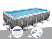 Kit piscine tubulaire rectangulaire Bestway Power Steel 5,49 x 2,74 x 1,22 m + 6 cartouches de filtration + Kit d'entretien Deluxe