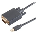 Mini Displayport til VGA kabel - Sort - 2 m