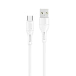 USAMS U68 USB-C lataus- ja datakaapeli 2A, valkoinen