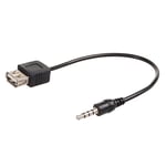 Maclean MCTV-693 Câble Jack 3,5 mm OTG (on-The-Go) Adaptateur USB Host Jack High Speed Auto AUX Adaptateur Noir Femelle câble Audio