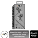 Vybe Bass Enhancement Earphones, Space Grey: One-Touch Remote, Anti-Winding Wire