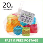 20pk Reusable Ice Cubes Cold Pitcher Cooler Kids Party Dinner Cube Tray Birthday