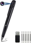 Mini Espion Stylo Caméra, 1080P HD Cachée Caméra Stylo avec Enregistrement Vidéo et Prise de Photo, Mini Caméra de Surveillance pour Entreprise et Salle de Classe(Inclure 32GB la Carte SD)