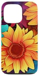 Coque pour iPhone 13 Pro Rainbow Sunflowers - Tournesols Arc-en-Ciel Vibrants