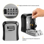 4 Digit Combination Key Lock Box Wall Mount Safe Security Storag Gray One Size
