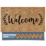 Barnyard Designs 'Welcome' Doormat, Indoor/Outdoor Non-Slip Rug, Front Door Welcome Mat for Outside Porch Entrance, Home Entryway Farmhouse Decor, 76 x 43cm