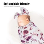 Newborn Swaddle Blanket Headband Set Infant Baby Soft Receiving Blanket Accessor