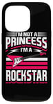 Coque pour iPhone 13 Pro Je ne suis pas une princesse, je suis une rockstar, guitariste Rock n Roll