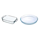 Pyrex - Irresistible - Plat à Four Rectangulaire en Verre, 39 x 25 cm & 1040909 Bake & Enjoy Moule à Tarte en verre Ø 31 cm