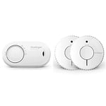 FireAngel FA3820 10 Year Sealed Battery Alarm Carbon Monoxide, Clear & FireAngel Optical Smoke Alarm with 10 Year Sealed For Life Battery, FA6620-R-T2 - Twin Pack , White