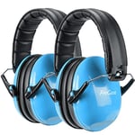 Procase 2 Casque Anti Bruit Enfant, Casque Pliable Réglable Confortable, avec Une Atténuation de SNR 34dB, Serre-tête Souple pour Milieu Bruyant ou Stressant-Bleu