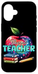 Coque pour iPhone 16 Conception de livres Apple Pencil Blessed Teacher