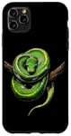 Coque pour iPhone 11 Pro Max Amoureux Drôles De Python D'arbre Vert, Serpents, Reptiles