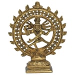 Shiva Nataraja Brass Doubble Ring Gold Colored -- 420 G; 15