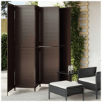 vidaXL Room Divider 6 Panels Brown Poly Rattan