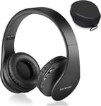 Wireless Bluetooth Over Ear Stereo Foldable Headphones,Wireless and Black 