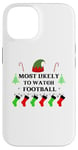 iPhone 14 Most Likely To Watch Football Family Santa Elf Hat Case