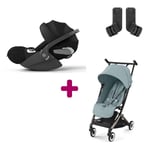 Cybex Pack Poussette Duo Libelle Stormy Blue + adaptateurs Coque Cloud T i-Size Sepia Black