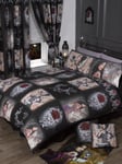 DOUBLE BED STORY OF THE ROSE DUVET COVER SET ALCHEMY GOTHIC MASK BLACK RED WHITE