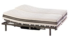 ekamia Lit articulé électrique Double apparié avec Matelas Hapi - 160 x 190 cm, télécommande sans Fil