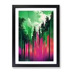 Abstract Forest No.1 Framed Print for Living Room Bedroom Home Office Décor, Wall Art Picture Ready to Hang, Black A3 Frame (34 x 46 cm)