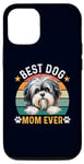 Coque pour iPhone 12/12 Pro Meilleure mère de chien Lowchen de tous les temps, propriétaire et amante de chiens amusants et rétro