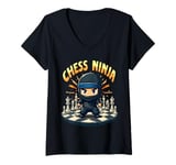 Womens Chess Ninja Kids Boys Girls Player Children's Youth Quote V-Neck T-Shirt