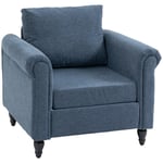 Upholstered Accent Chair for Living Room Vintage Armchair Rolled Arms