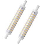 2-pack R7s LED-lampor, 118 mm, varmvitt, 3000K 230V AC