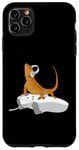 Coque pour iPhone 11 Pro Max Beardie Reptiles Gamers - Dragon barbu jouant au jeu vidéo