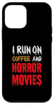 Coque pour iPhone 12 mini Je cours sur le café et les films d'horreur - Funny Horror Movies Lover