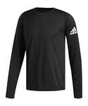 Adidas Men Freelift Sport Solid Badge of Sport Long Sleeve T-Shirt - Black, X-Large