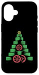 Coque pour iPhone 16 Arbre de Noël à pneus – Mécanicien de voiture amusant amateur de Noël