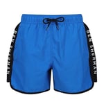 Ben Sherman Mens Swim Shorts in Black Short Length, with Side Contrast Branding