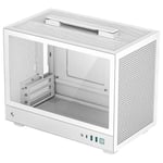 - Boîtier mini tour DeepCool CH160 mT blanc, idéal pour les configurations Mini-ITX, avec un design compact et élégant.